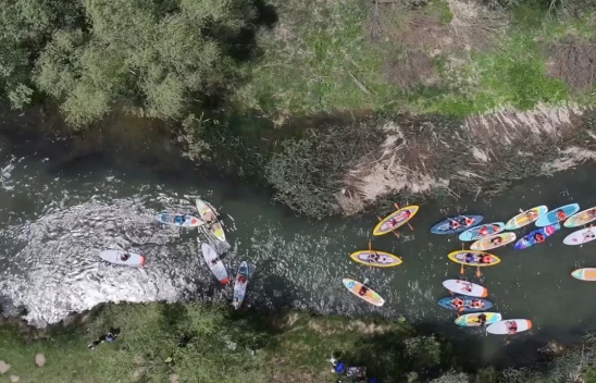 150'ye yakın sporcu Zamantı Irmağı'nda kürek çekti