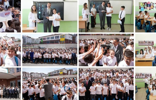 Bakan Tekin, öğrencilerin karne heyecanına ortak oldu