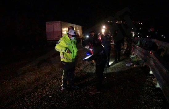 Bariyerlere çarpan tırın sürücüsü kayboldu