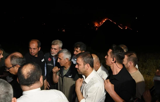 Başkan Görgel, orman yangını alanında incelemelerde bulundu