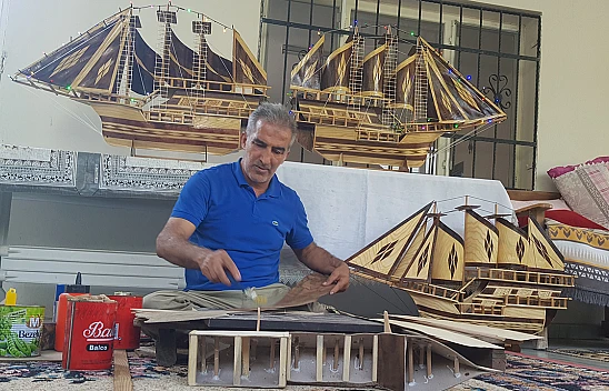 Emekli korucu, 30 yıldır ahşap gemi maketi yapıyor
