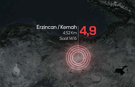 Erzincan'da 4.9 büyüklüğünde deprem