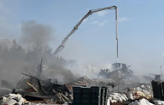 İnşaat şantiyesinde yangın!