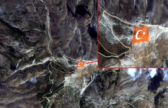 Kahramanmaraş Ahır Dağı'ndaki Ay Yıldız uzaydan görüntülendi