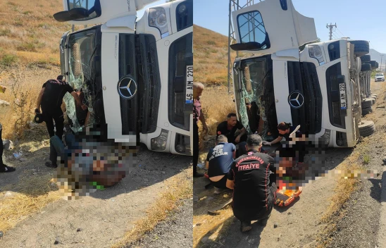 Kahramanmaraş-Gaziantep yolunda tır devrildi! 1 kişi ağır yaralı