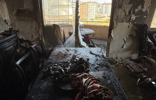 Kahramanmaraş'ta 12 katlı binada korkutan yangın