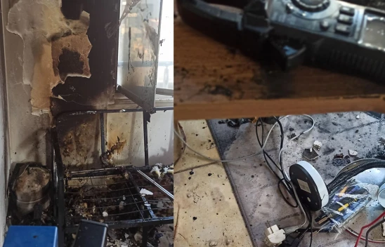 Kahramanmaraş'ta balkonda şarjda bırakılan telefon bataryası patladı