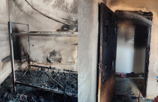 Kahramanmaraş'ta deprem konutunda yangın