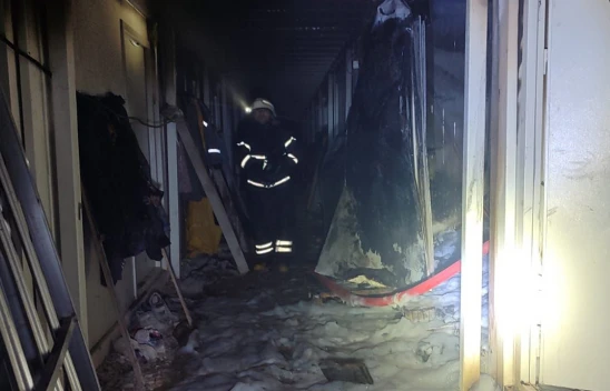 Kahramanmaraş'ta işçilerin kaldığı konteynerde yangın çıktı