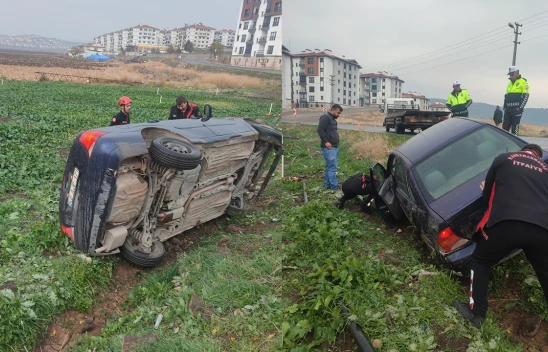 Kahramanmaraş'ta ıslak yol kazaya neden oldu! 1 yaralı