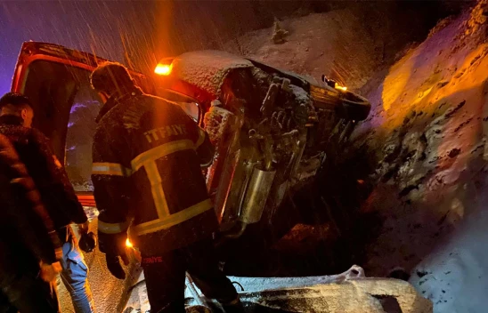 Kahramanmaraş'ta kar yağışı kazayı beraberinde getirdi! 2 yaralı