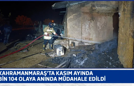 Kahramanmaraş'ta kasım ayında bin 104 olaya anında müdahale edildi