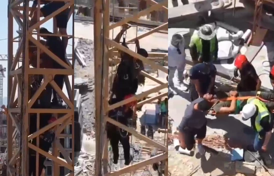 Kahramanmaraş'ta kule vinçte bayılan operatör için nefes kesen kurtarma operasyonu