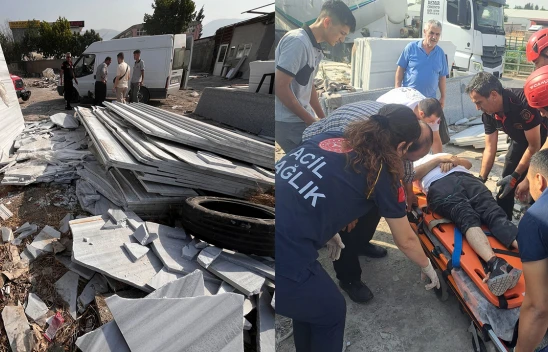 Kahramanmaraş'ta mermer blokların altında kalan 1 kişi öldü, 1 kişi yaralandı