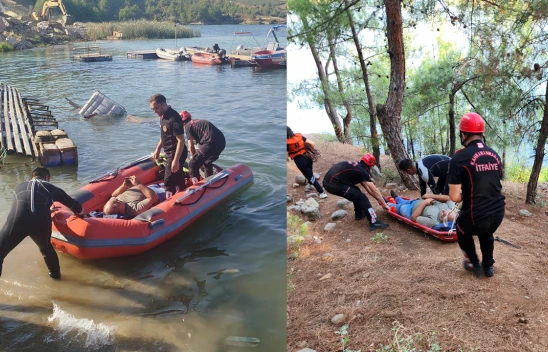 Kahramanmaraş'ta ormanlık alanda ayağı kırılan vatandaş itfaiye ekiplerince kurtarıldı