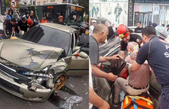 Kahramanmaraş'ta otomobil ile halk otobüsü çarpıştı! 3 yaralı