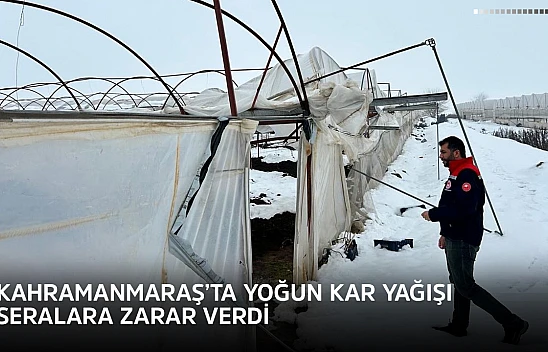 Kahramanmaraş'ta yoğun kar yağışı seralara zarar verdi