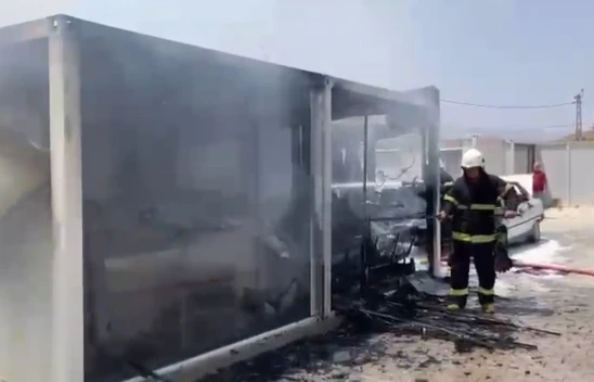 Kahramanmaraş'taki AFAD yaşam alanında yangın