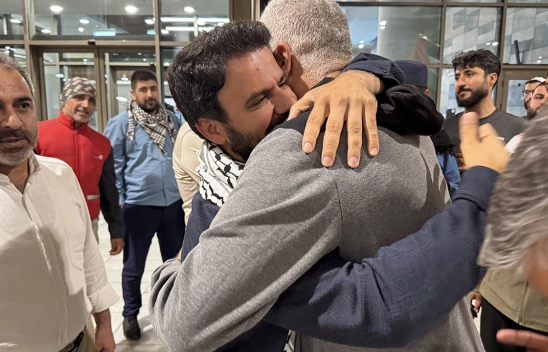 Küresel Sumud Filosu aktivisti Daşkıran, coşkuyla karşılandı