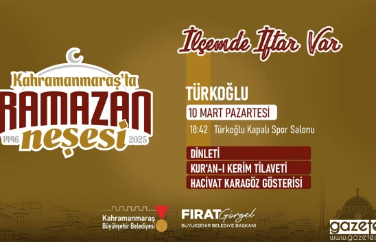 Ramazan sofrası 10 Mart'ta Türkoğlu'nda kurulacak