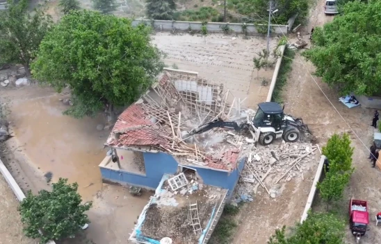 Selden etkilenen köyde hasar tespit çalışması başladı