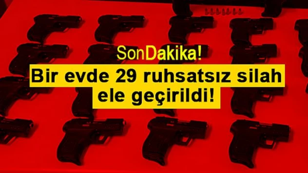 Bir evde 29 ruhsatsız silah ele geçirildi!