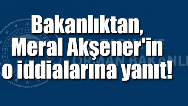 Bakanlıktan, Meral Akşener'in o iddialarına yanıt