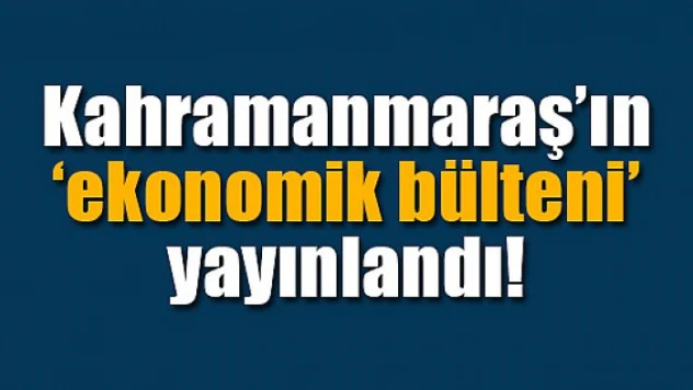 Kahramanmaraş'ın ekonomik bülteni yayınlandı