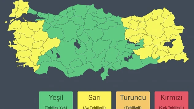 36 il için sarı kodlu uyarı