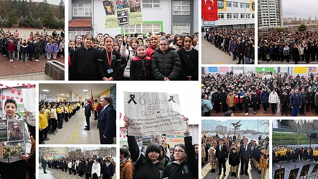 6 Şubat'ta hayatını kaybedenler için okullarda saygı duruşunda