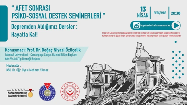 Afet sonrası Psiko-Sosyal Destek seminerleri başlıyor