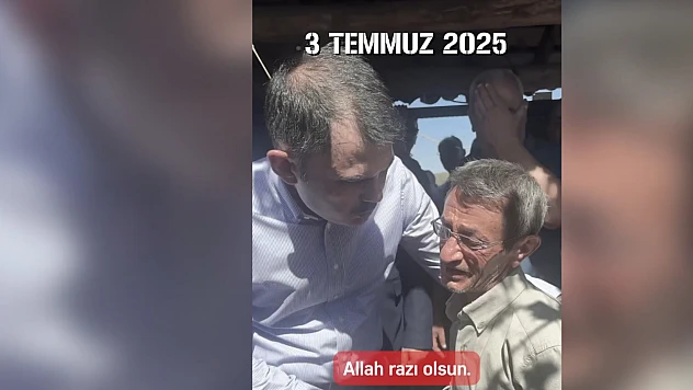 Bakan Kurum'dan Ödemiş'teki orman yangınında evi yanan Cavit amca paylaşımı