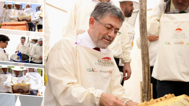 Bakan Yumaklı, AB tescilli balın ilk sağımını yaptı