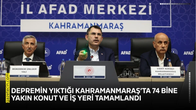 Depremin yıktığı Kahramanmaraş'ta 74 bine yakın konut ve iş yeri tamamlandı