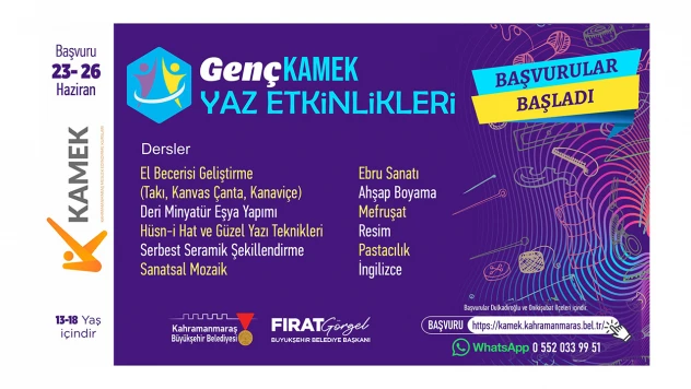 Genç KAMEK Yaz Kursları için başvurular başladı!