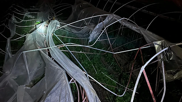 Hortumun zarar verdiği seralarda hasar tespit çalışmaları başladı