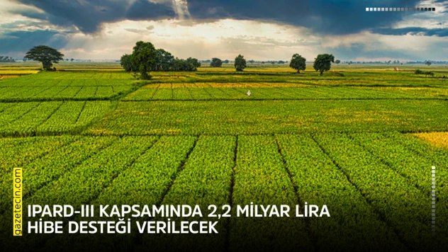 IPARD-III kapsamında 2,2 milyar lira hibe desteği verilecek