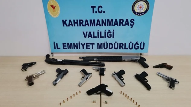 Kahramanmaraş'ta 19 ruhsatsız silah ele geçirildi