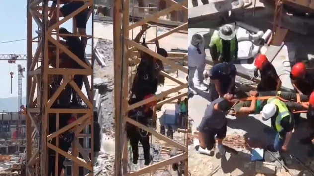 Kahramanmaraş'ta kule vinçte bayılan operatör için nefes kesen kurtarma operasyonu