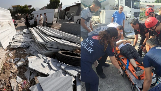 Kahramanmaraş'ta mermer blokların altında kalan 1 kişi öldü, 1 kişi yaralandı