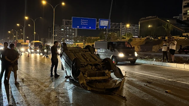 Kahramanmaraş'ta takla atan otomobilin sürücüsü yaralandı
