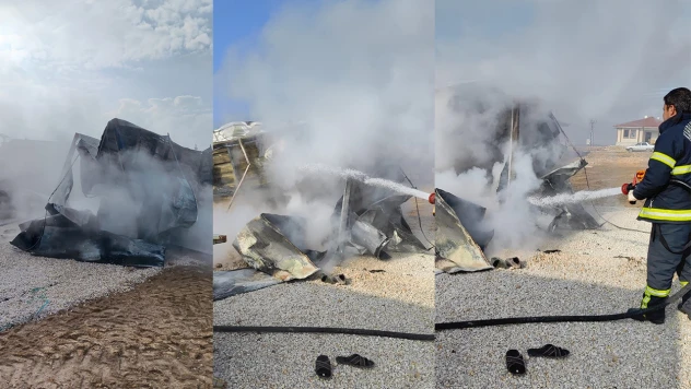 Kahramanmaraş'ta TOKİ konutları yakınında konteyner yangını