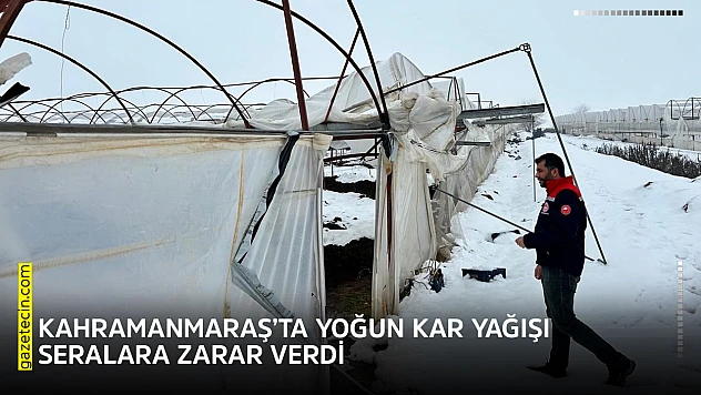 Kahramanmaraş'ta yoğun kar yağışı seralara zarar verdi