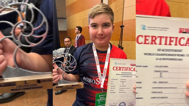 Kahramanmaraşlı öğrenci İtalya'da düzenlenen yarışmadan şampiyonlukla döndü