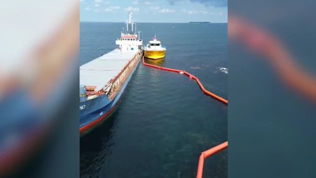 Karaya oturan geminin yakıtı tahliye edildi