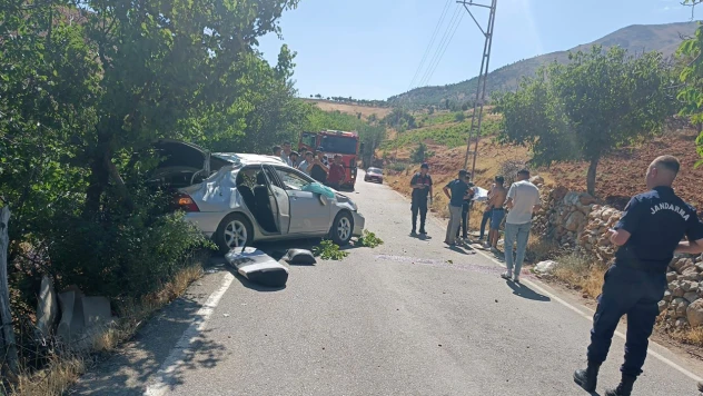 Nurhak'ta tek taraflı trafik kazası
