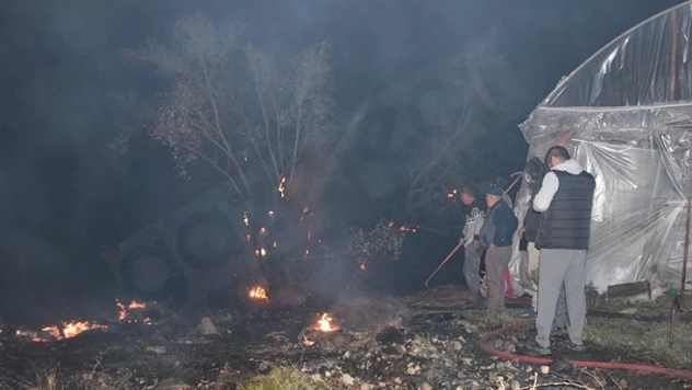 Orman yangınında bazı tarım arazileri zarar gördü