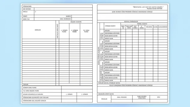 Ortaokul öğrencilerine dağıtılacak karne değişti!