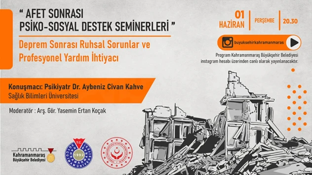 Psikiyatrist Dr. Kahve, deprem sonrası ruhsal sorunlarla başa çıkmayı anlatacak