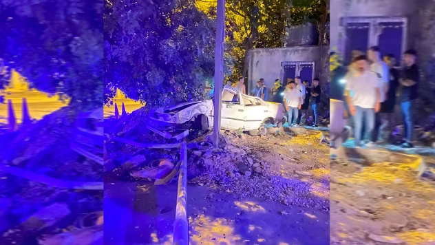 Tabela direğine çarpan otomobilin sürücüsü öldü